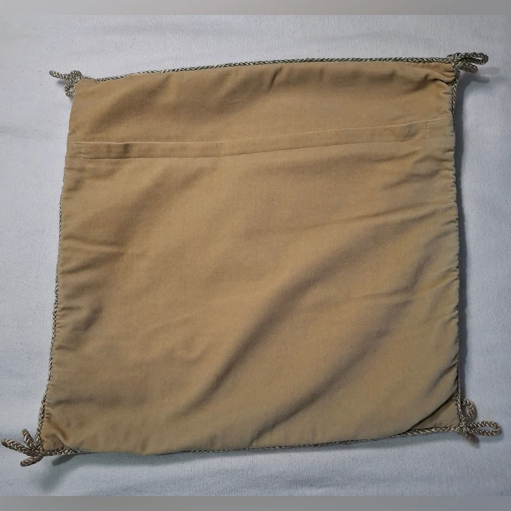 Vintage French Country Hand Stitched Floral Petit Point Wool Cotton Pillow Cover